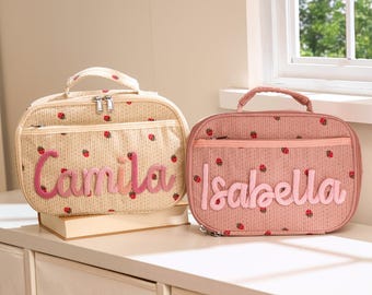 Personalized Kid&#39;s Lunch Bag: Handwoven Cotton School Lunchbox