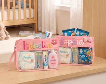 Personalized Baby Organizer Pouch • Handmade Diaper Bag Accessory • Baby Shower Gift