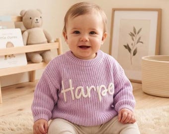 Personalized Swetaer • 0-5 Years Old Sweater • Baby Shower Gift • Handmade Name Sweater