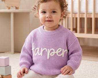 Personalized Swetaer • 0-5 Years Old Sweater • Baby Shower Gift • Handmade Name Sweater