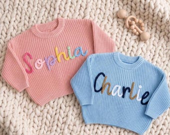 Personalized Swetaer • 0-5 Years Old Sweater • Baby Shower Gift • Handmade Name Sweater