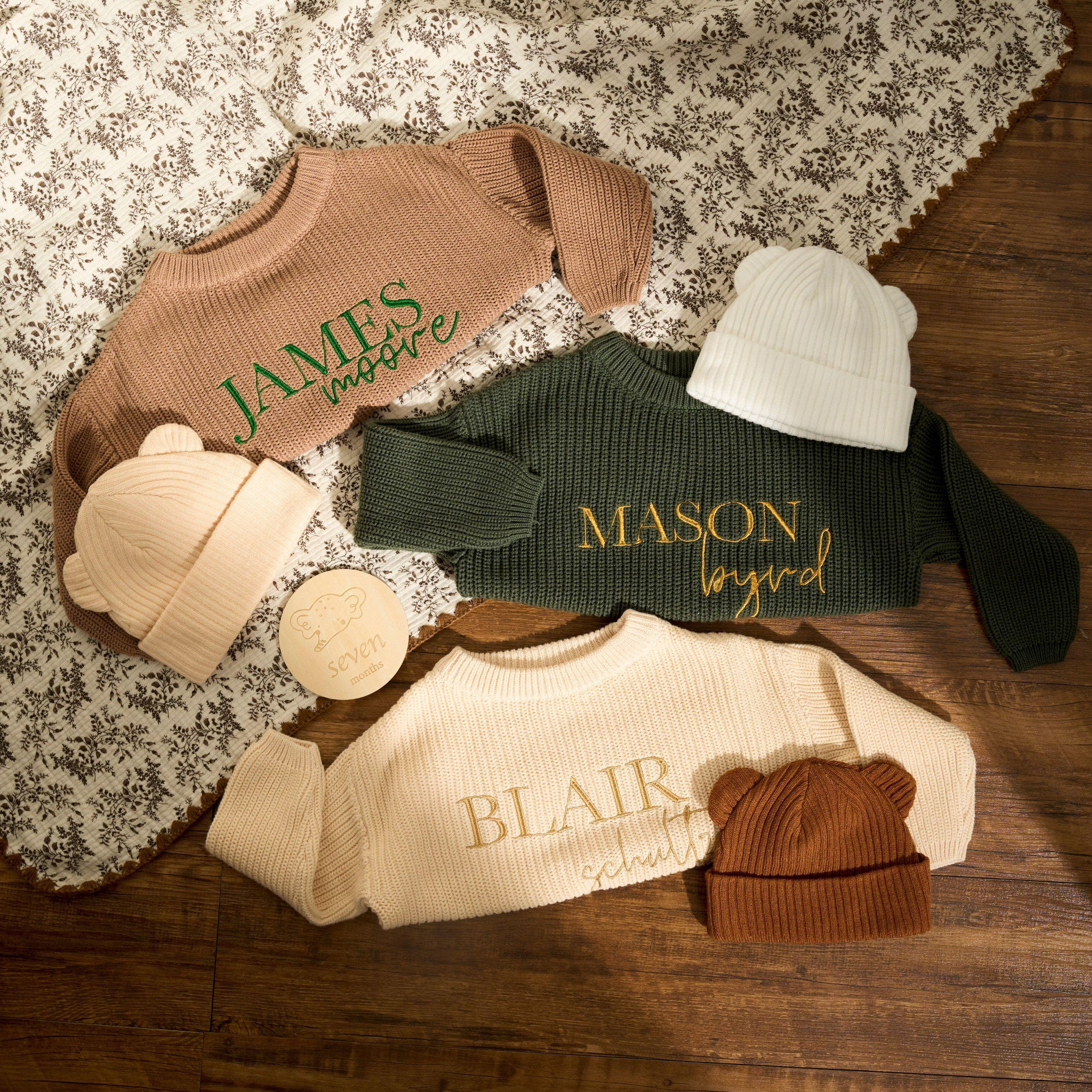 Custom Baby Sweater • 0-2 Years Old • Embroidered Newborn Baby Sweater • Baby Shower Gift • Newborn Gift • Gift Box