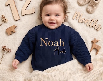Custom Baby Sweater • Baby Christmas Gift • Baby Shower Gift • Embroidered Sweater