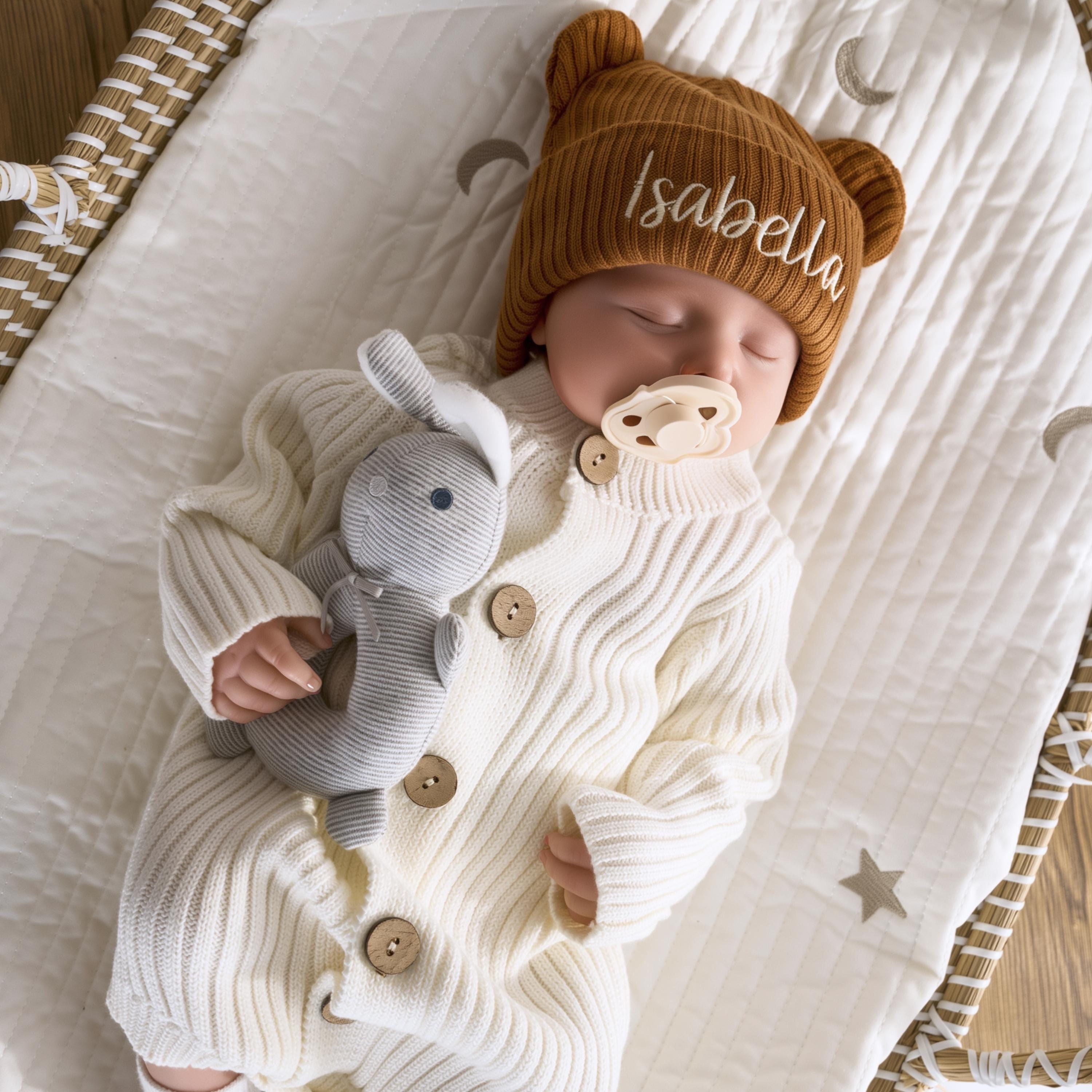 Custom Baby Hat • 0-2 Years Old • Embroidered Newborn Baby Beanie • Baby Shower Gift