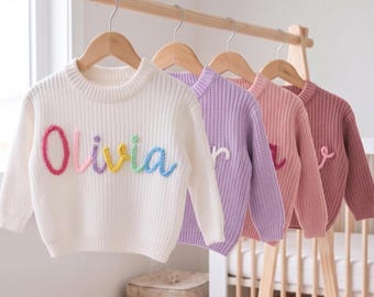Personalized Swetaer • 0-5 Years Old Sweater • Baby Shower Gift • Handmade Name Sweater