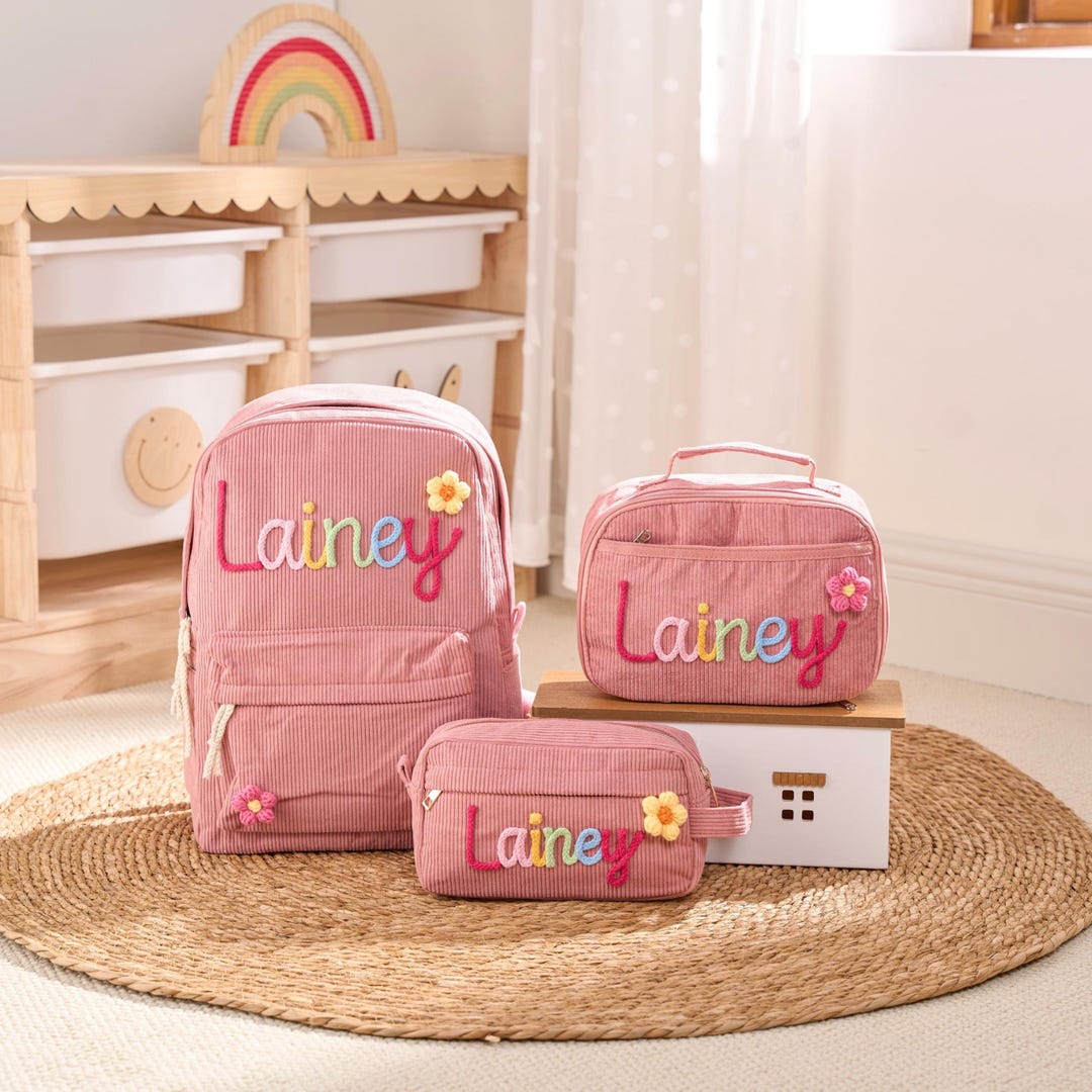 Personalized School Set: Backpack, Lunch Bag and Pencil Case - Etsy