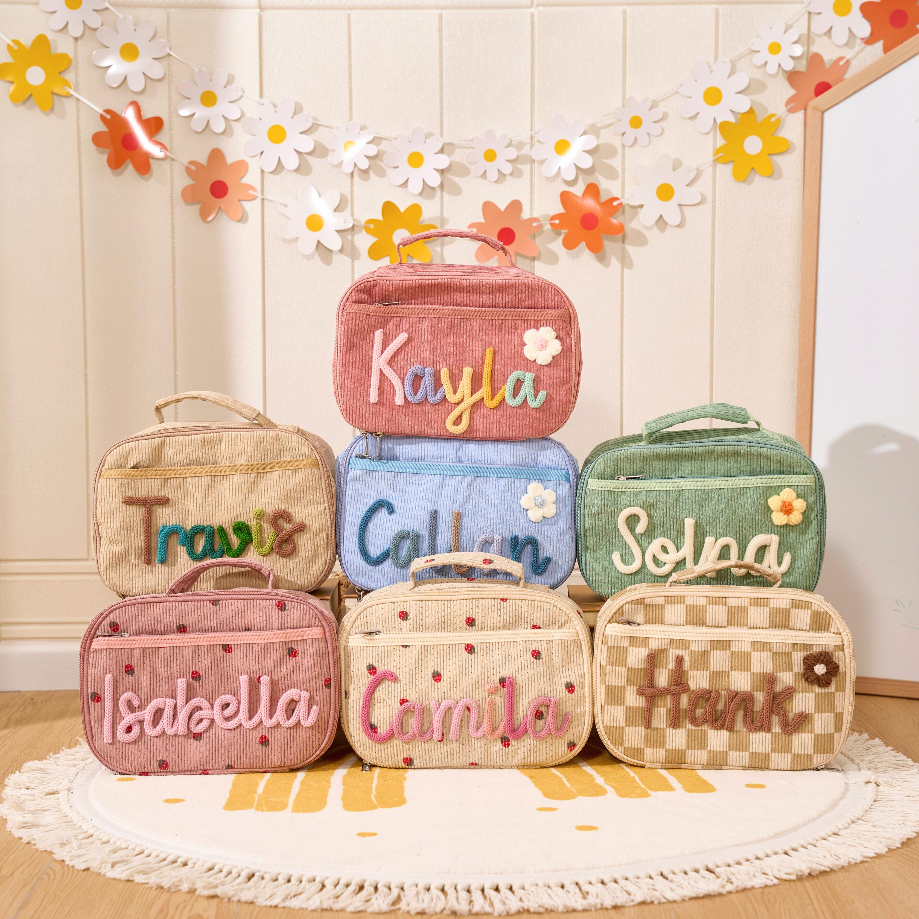 Personalized Kid's Lunch Bag: Handwoven Cotton School Lunchbox