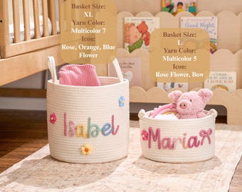 Panier personnalisé avec prénom de bébé, panier personnalisé