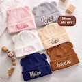 Custom Embroidered Baby Beanie: Hand-Woven Cotton Newborn Gift