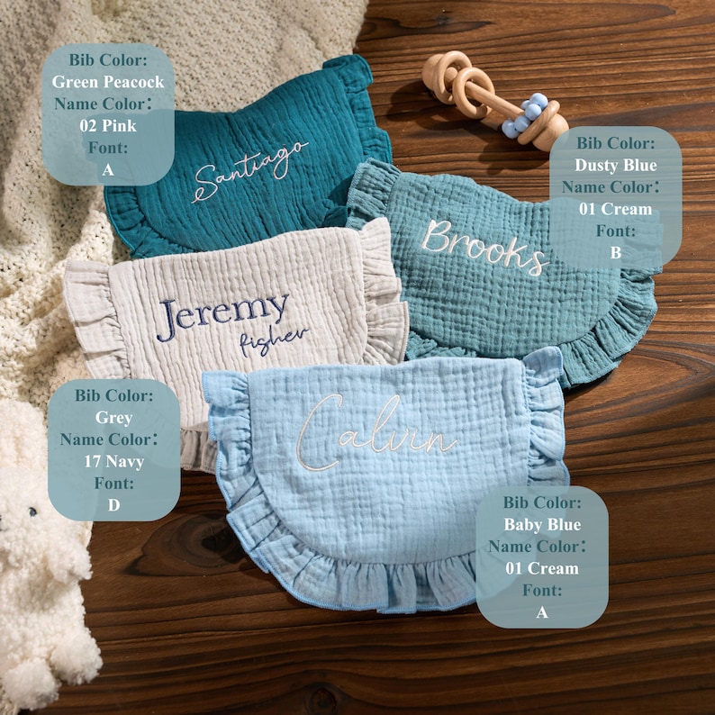 Custom Baby Bibs • Embroidered Bibs • Baby Christmas Gift • Baby Shower ...