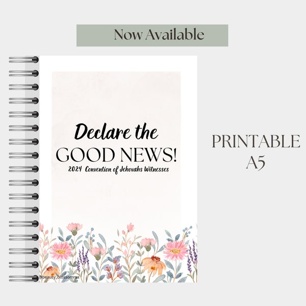 2024 Convention of Jehovah's Witnesses A4 Printable Notebook Declare ...