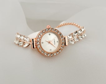 Delicado reloj de mujer de oro minimalista vintage, reloj de cuarzo para mujer, reloj de oro rosa, estilo dinero antiguo, ceñido para niña, reloj pequeño, idea de regalo.