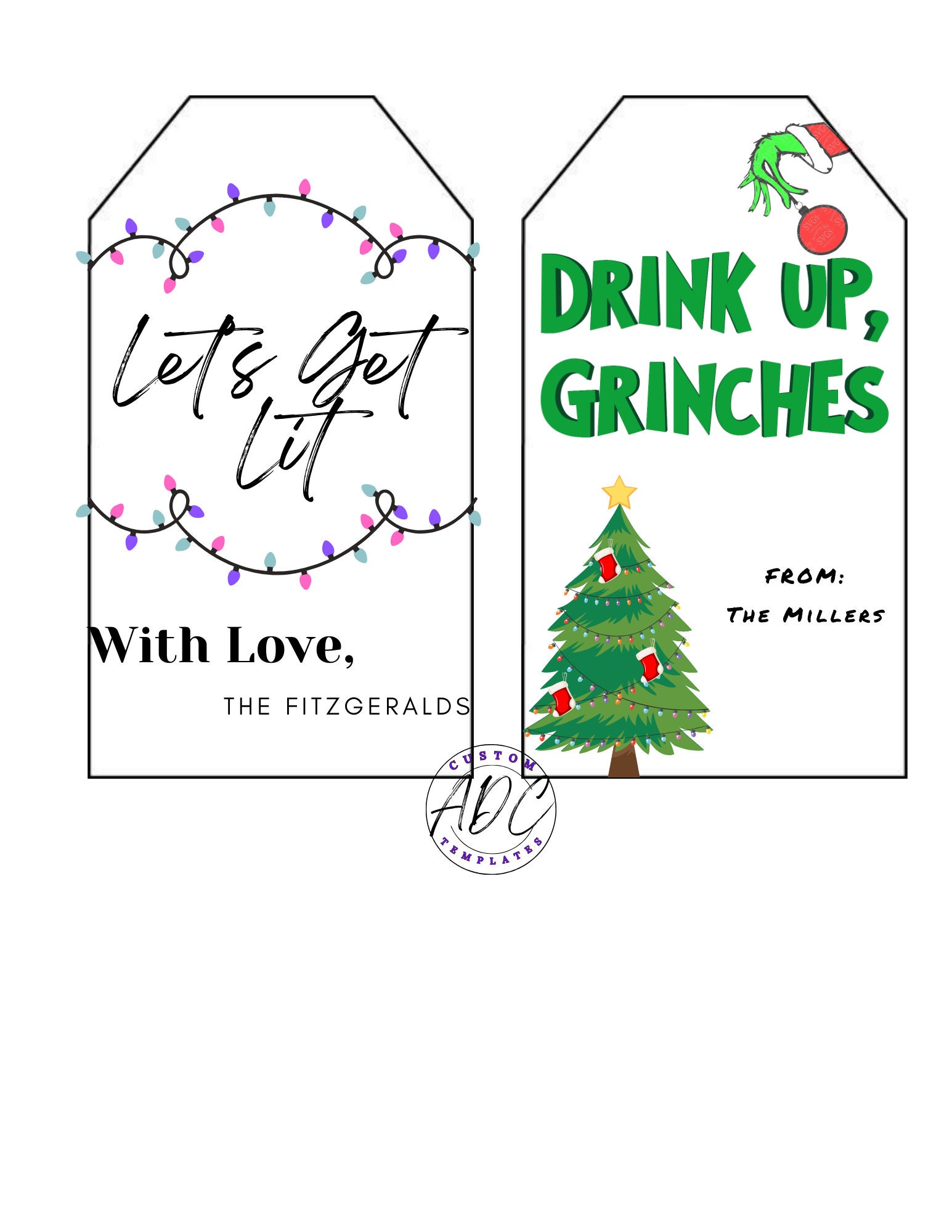 Editable Wine Gift Tags/ Alcohol Bottle Gift Tags/ Printable/ - Etsy