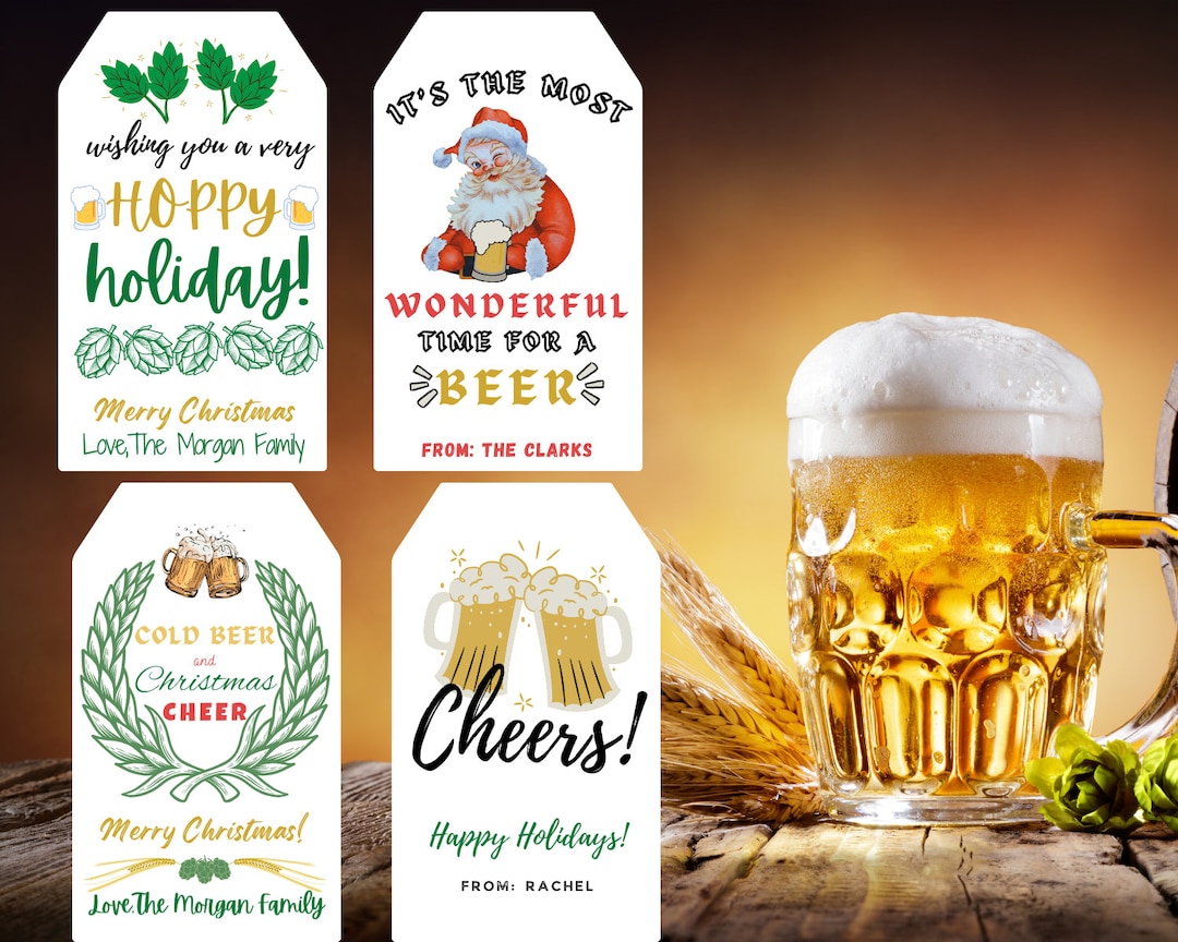 Editable Beer Gift Tags/ Alcohol Bottle Gift Tags/ Printable/ - Etsy