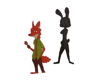 Zootopia Fox with a shadow of rabbit