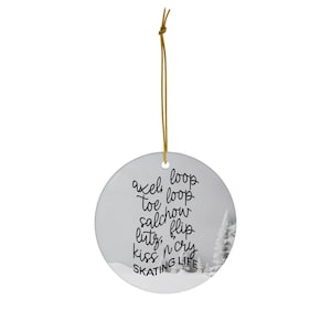 Enfeite de cerâmica de Natal personalizado para patinação artística, pacote com 1 unidade