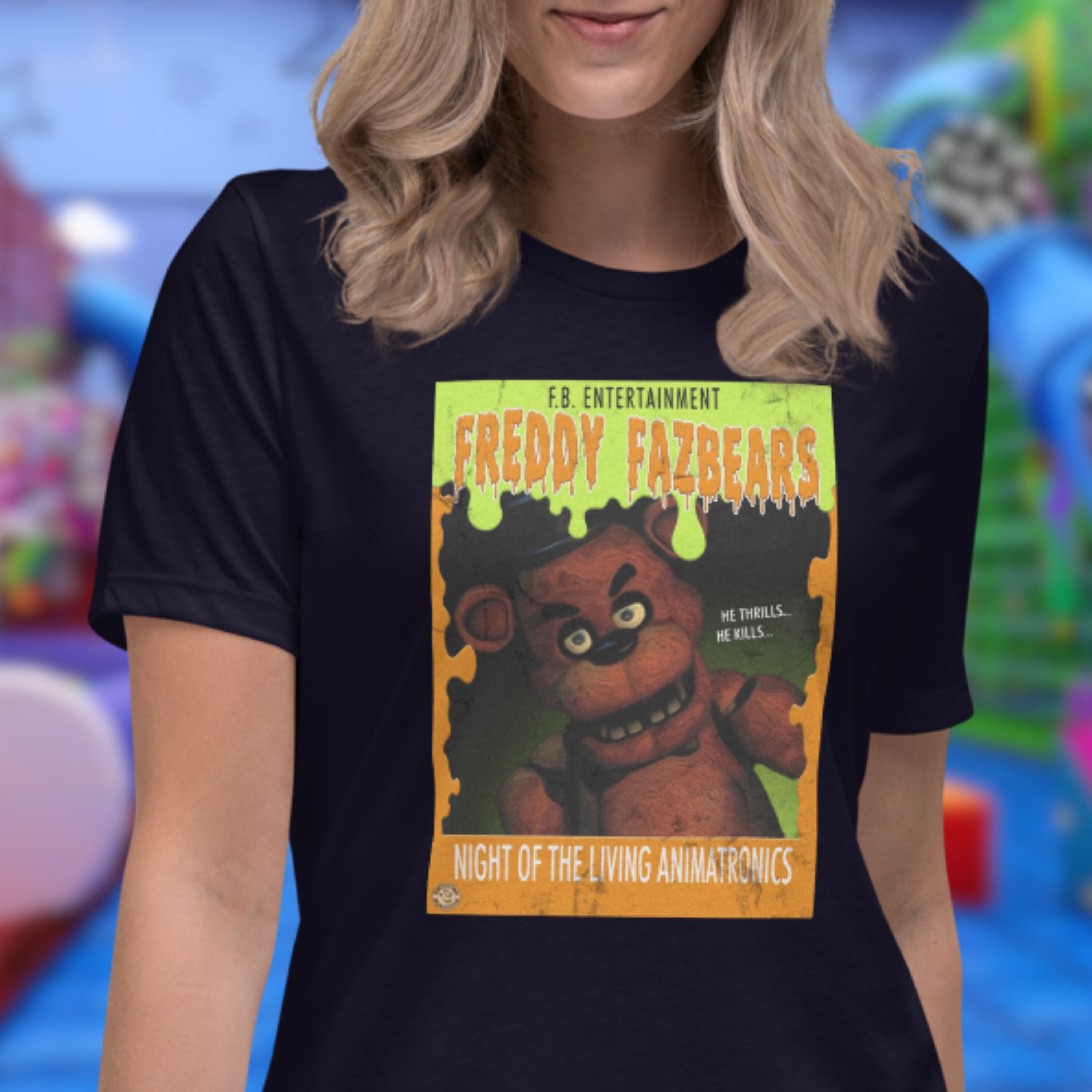 Fnaf Freddy Fazbear's Pizza Flyer Boy's Heather Grey T-shirt : Target