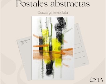 Postcard for invitation and Abstract collection / Abstract Geometric Art / Decoration or change / Downloadable Postcard / digital postal mail