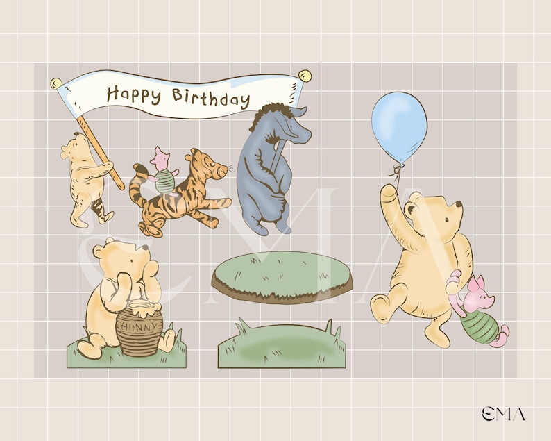 Winnie the Pooh ClipArt/ 25 Diseños SVG/ Winnie the Pooh clásico ...
