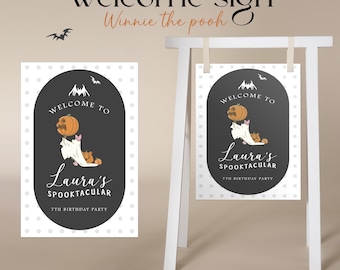 Custom Winnie the Pooh Piglet Sign PDF / Winnie the Pooh Halloween / Classic decoration for welcome and celebration reasons
