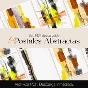 Postcards to give as a gift or collection in abstraction / Pack of Digital Postcards / Abstract Geometric Art / Downloadable Illustrations image 1