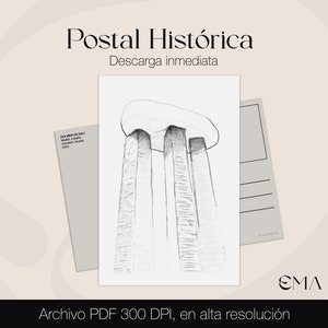 Postal para colorir e colecionar / Postais de MADRID / Salvador Dalí / Escultura em postal / Coleção ou presente / correio postal