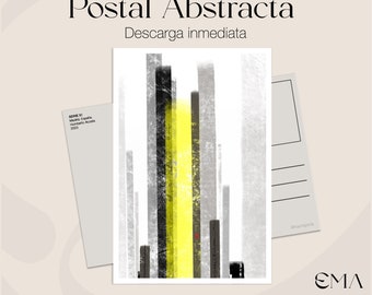 Set de postales digitales minimalistas - Arte postal abstracto - Decoración del hogar o colección de regalos