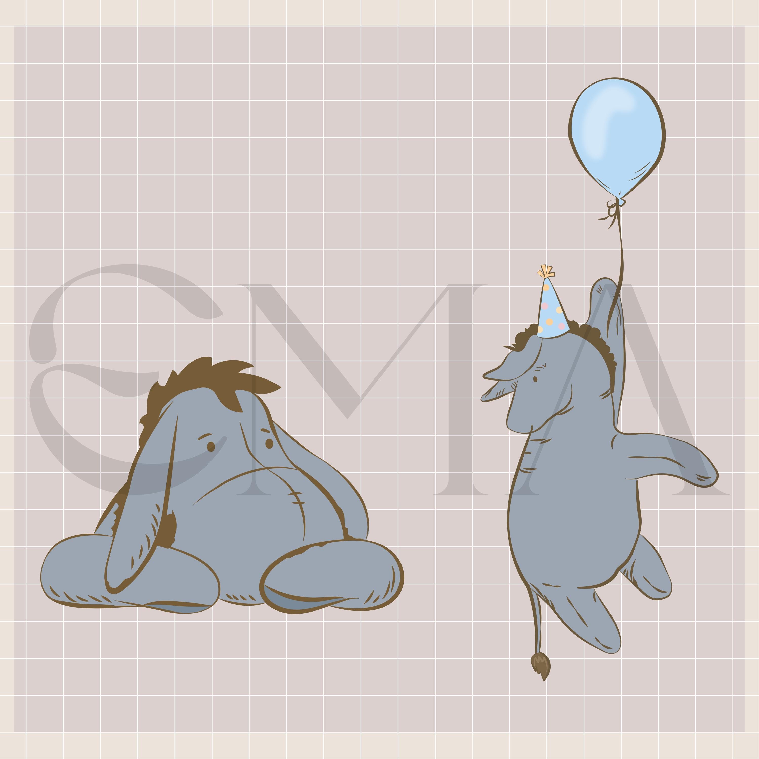 Eeyore + Alphabet Clipart, 37 SVG Designs, Classic Winnie the Pooh