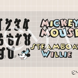 Este paquete incluye logotipo de Mickey y caracteres numéricos