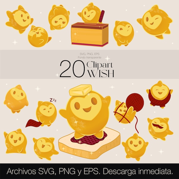 Wish Clipart Bundle: Magic Star SVG, Wishing Star PNG - Téléchargement numérique instantané