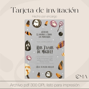 Invitación para cumpleaños de Halloween / Carta de Fiesta de disfraces / diseño de invitación imprimible/ cumpleaños temático de niños