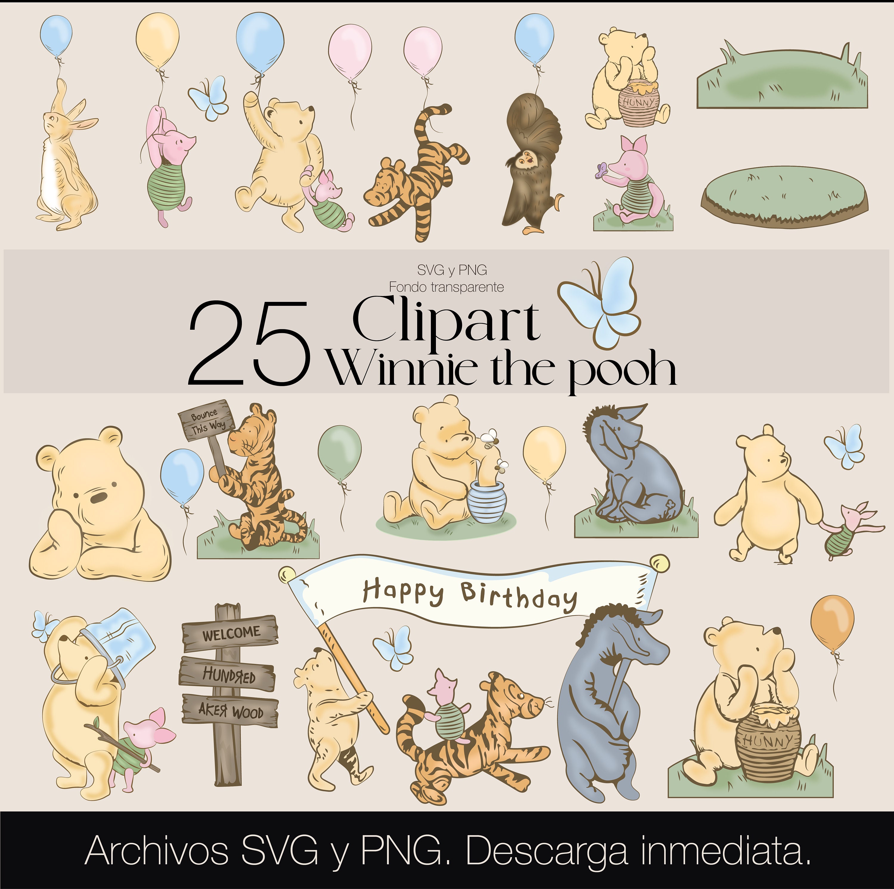 Classic Winnie the Pooh Svg - Etsy