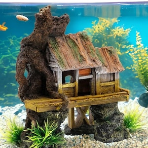 Aquarium decor - Stilt house - Perfect hiding place for fish, shrimp, beautiful figure