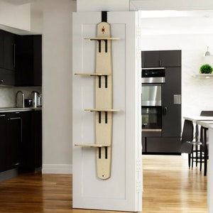 PurrView Summit Shelf: Door-Mounted Cat Climbing Experience With built in scratching post. LIMITED STOCK!! Order Now!!