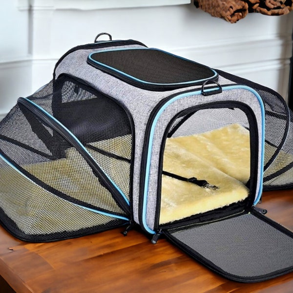 Kitty Kart collapsible cat transporter - airline approved! cat carrier small dog carrier expandable kitty home