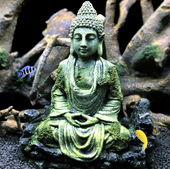 Mini-Mönch-Buddha-Statue Aus Grünem Sandstein – Niedliche Dekoration Für Zuhause, Aquarium Oder Büro, Zen-Stil