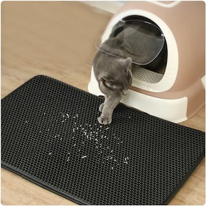 Cat Litter Mat Honeycomb EVA Double Layer Trapping Litter Mat Nonslip Pet  Waterproof Urine Proof Kitty Litter Box Mat Easy Clean