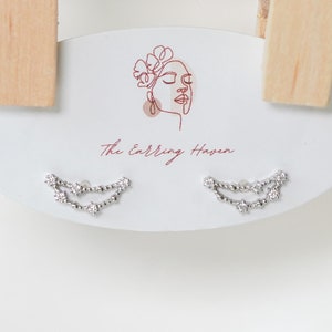 Capricorn Constellation Stud Earrings, Sterling Silver, Cubic Zirconia Details, Dainty Push Back, Zodiac Jewelry, Small Zodiac Sign Earrings