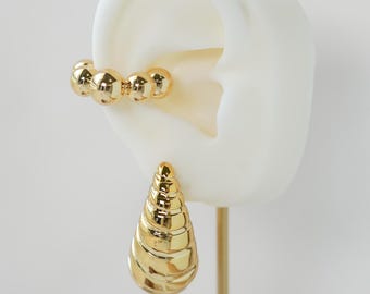 Chunky Ear Cuffs, Gold Ear Cuff, Silver Ear Cuff, Fake Piercing, Lightweight Earrings, Statement Ear Cuff, Large Ear Cuff, Gifts For Her