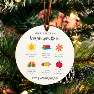 Personalized Teacher Ornament - Personalized Wood Ornament - Teacher Appreciation Gift - Thank you Gift