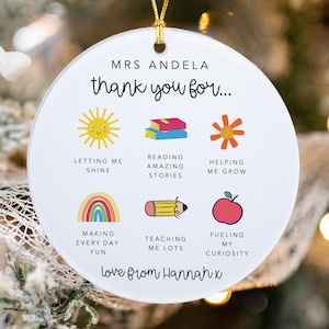 Personalized Teacher Ornament - Personalized Acrylic Ornament - Teacher Appreciation Gift - Thank you Gift