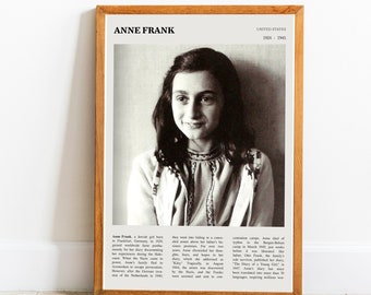 Anne Frank Wall Art Diary of a Young Girl Printable Poster Anne Frank Digital Black White Poster | PRINTABLE Digital Art Downloadable