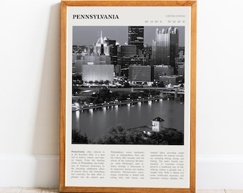 Pennsylvania Wall Art Printable Poster Digital Pennsylvania Black White Poster | PRINTABLE Digital Art Downloadable