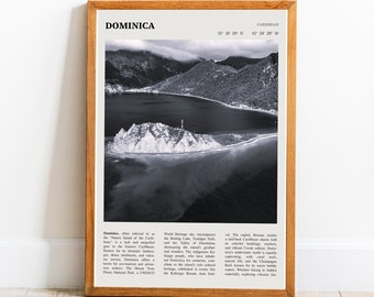 Dominica Island Print Wall Art Poster Digital Dominica Black White Poster | PRINTABLE Digital Art Downloadable