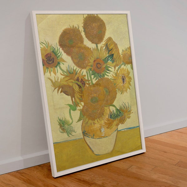 Sunflowers Van Gogh Wall Art Poster Print Famous Oil Painting Tournesols Still life Vintage Poster PRINTABLE Digital Art Downloadable