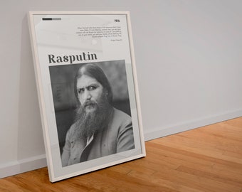 Grigori Rasputin Poster Wall Art Citazione Vintage Impero russo / Arte digitale STAMPABILE scaricabile