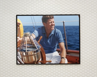 John F Kennedy Yacht Photo Marine Chilling Sea JFK Vintage Antique Poster Fine Art | PRINTABLE Digital Art Downloadable | Home Wall Decor