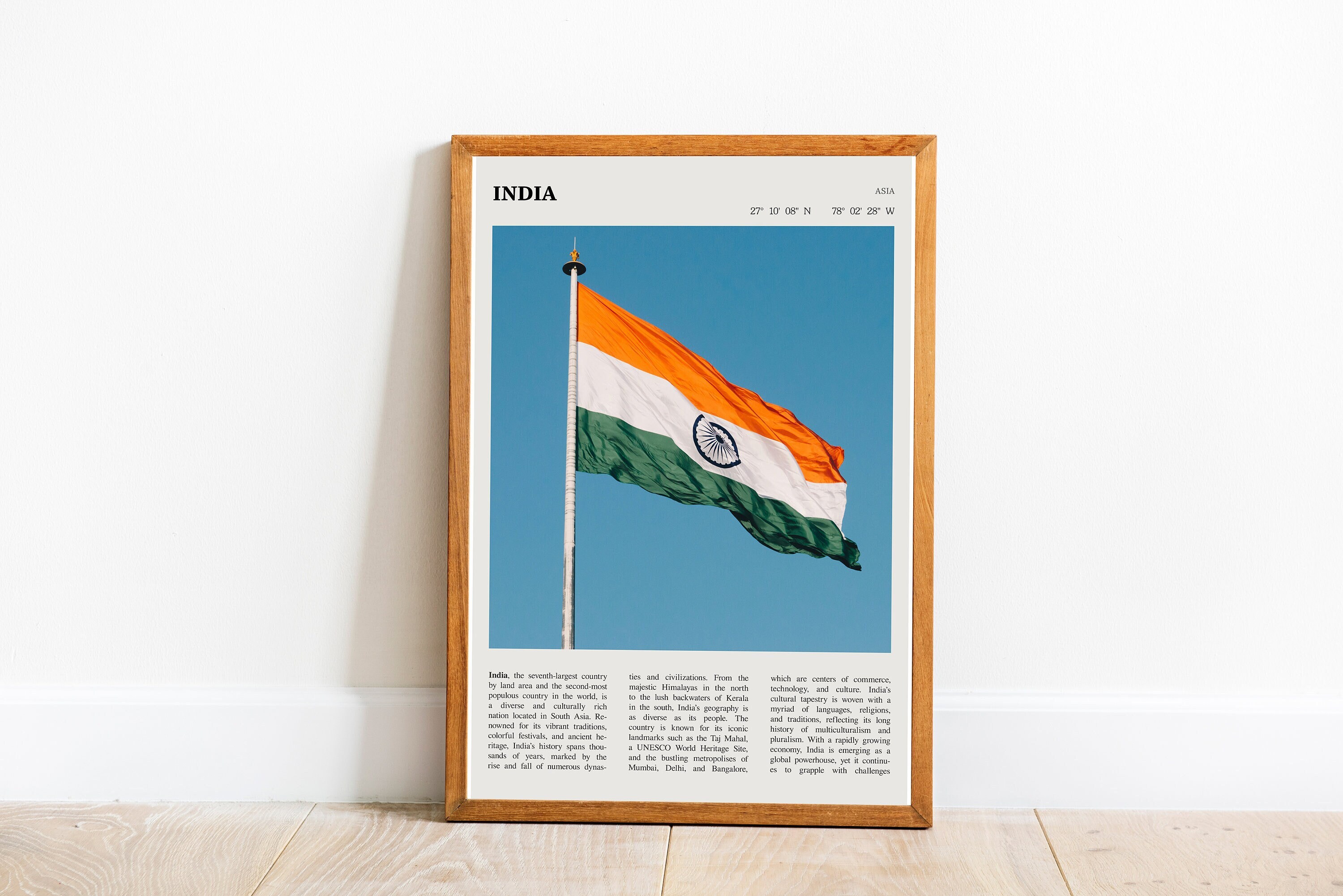 India Flag Digital Wall Art Printable Poster India Digital Poster ...