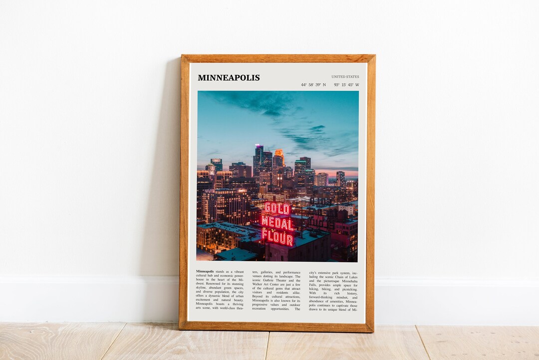 Minneapolis Minnesota Wall Art Printable Poster Minneapolis Minnesota ...
