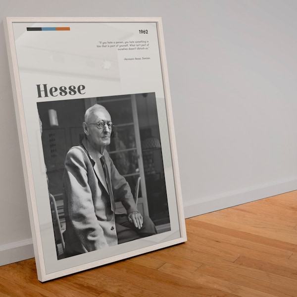 Hermann Hesse Poster Wall Art | PRINTABLE Digital Art Downloadable Quote Hermann Karl Hesse  German-Swiss poet, novelist, and painter.